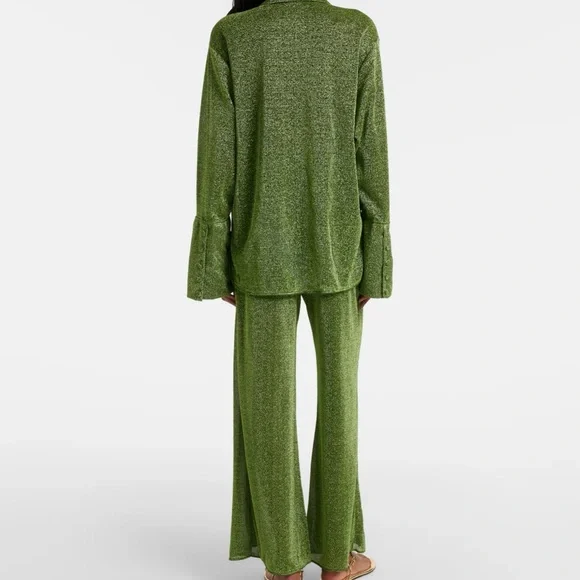 Oserée Lumière Olive-Green Wide-Leg Lounge Pants - Picture 11 of 15